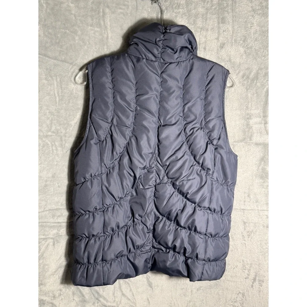 Nine West Separates Down Puffer Vest Blue‎ Quilted Full Zip Medium